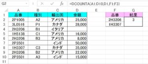 エクセルdcounta関数 複数条件で空白以外のセルをカウント ホワイトレイア